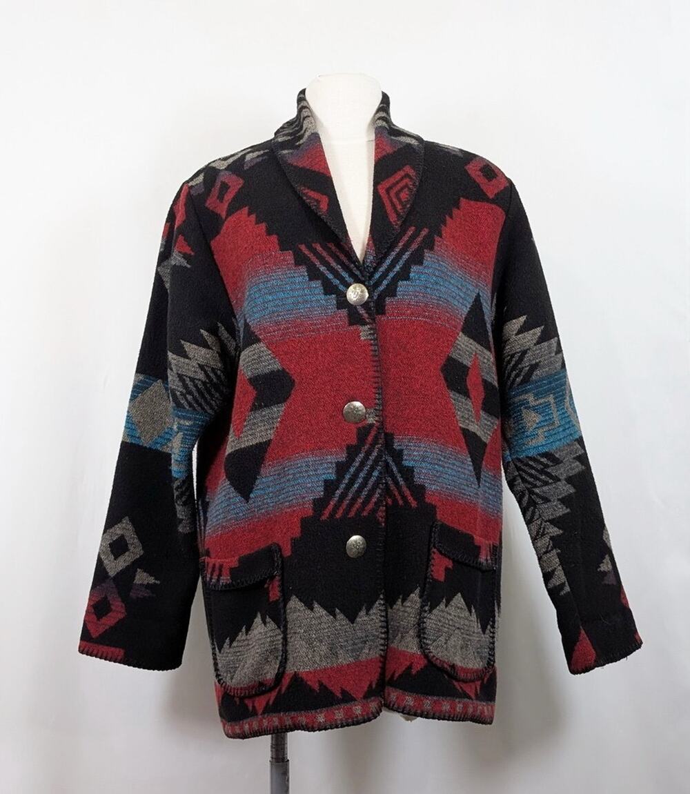 Rhonda Stark Car Coat Cheyenne Southwestern Jacket Women's Size L